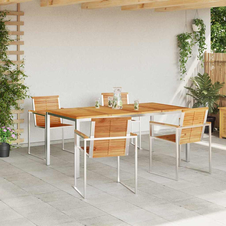 Have Spisebordssæt 5 pcs Massivt teaktræ