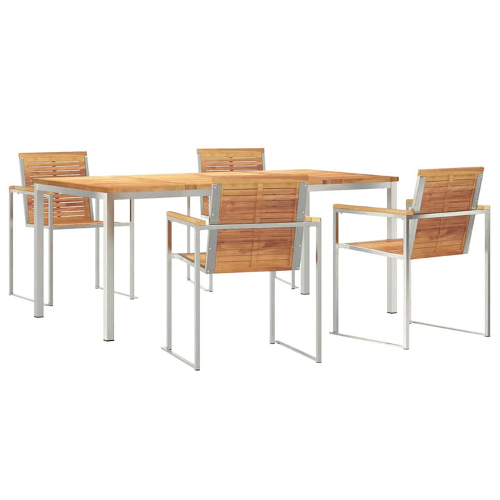Have Spisebordssæt 5 pcs Massivt teaktræ