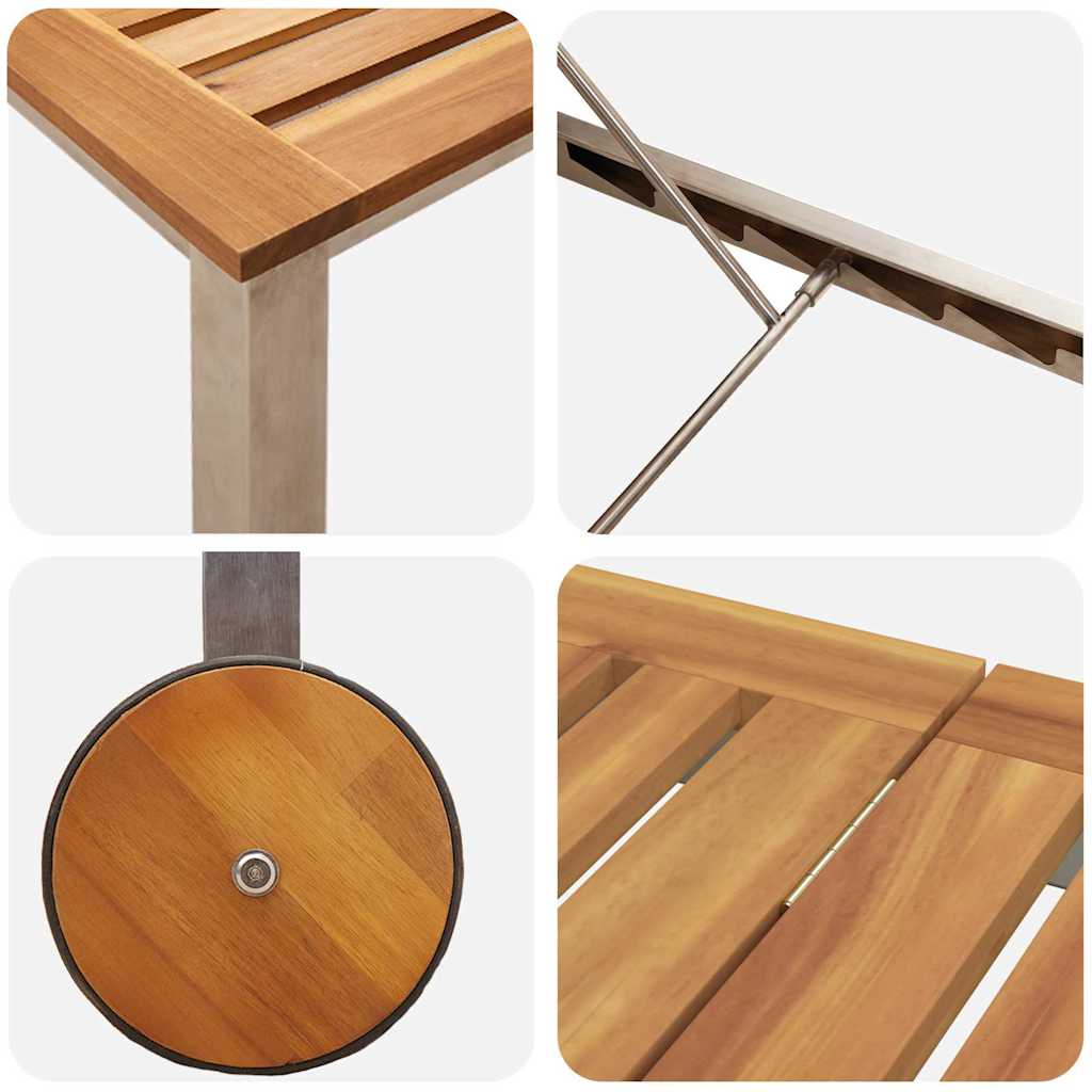 Solsenge 2 stk med bord 2-person 3 pcs Brun Massiv akacietræ
