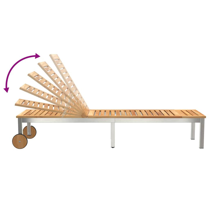 Solsenge 2 stk med bord 2-person 3 pcs Brun Massiv akacietræ