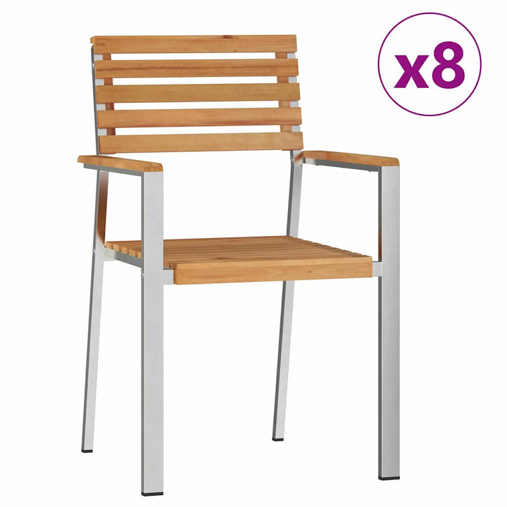 Have Stol 8 pcs Brun 56 x 54.5 x 87cm Massivt teaktræ