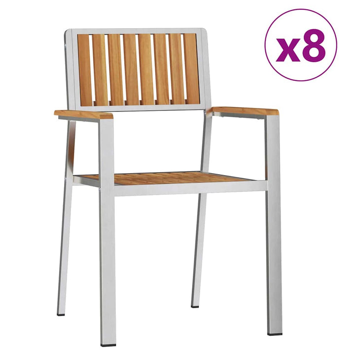 Have Stol 8 pcs Brun 56 x 54.5 x 87cm Massivt teaktræ