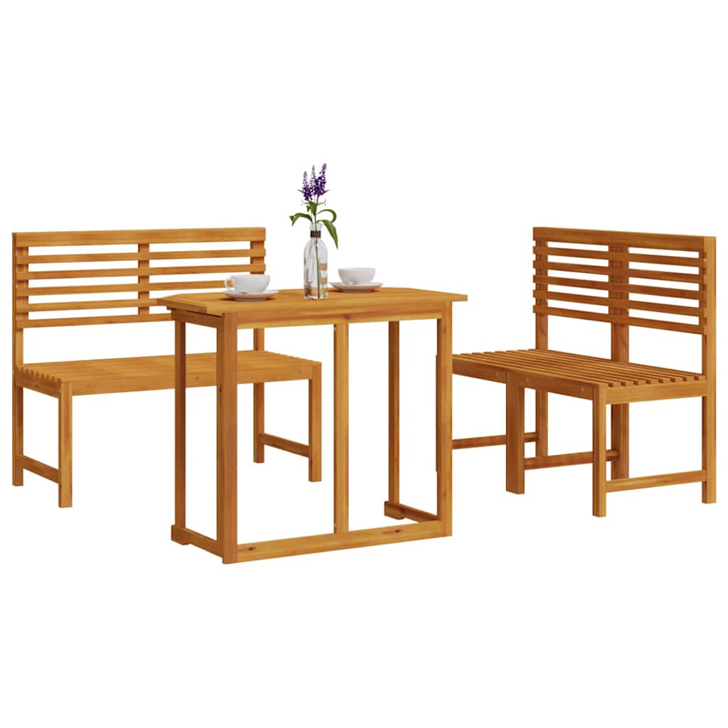 Have Bistro Sæt 3 pcs Brun Massivt akacietræ