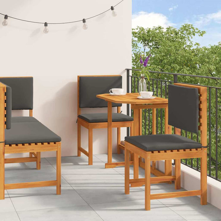 Have Bistro Sæt 4 pcs Brun Massivt akacietræ