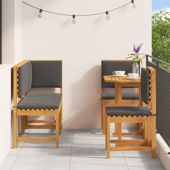 Have Bistro Sæt 4 pcs Brun Massivt akacietræ