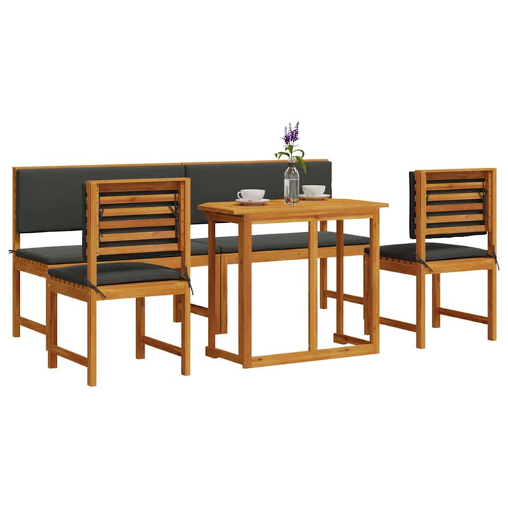 Have Bistro Sæt 5 pcs Brun Massivt akacietræ