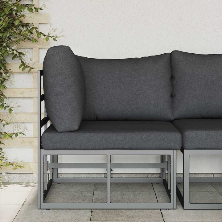 Udendørs Møbler med pude med pude Sort Aluminium