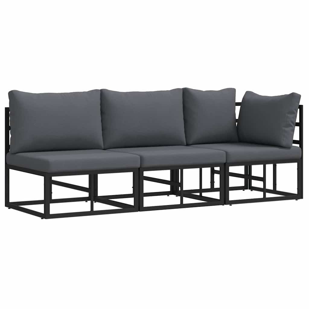 Udendørs Møbler med pude med pude Sort Aluminium