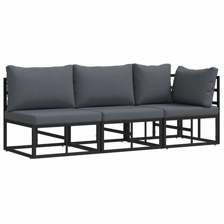 Udendørs Møbler med pude med pude Sort Aluminium