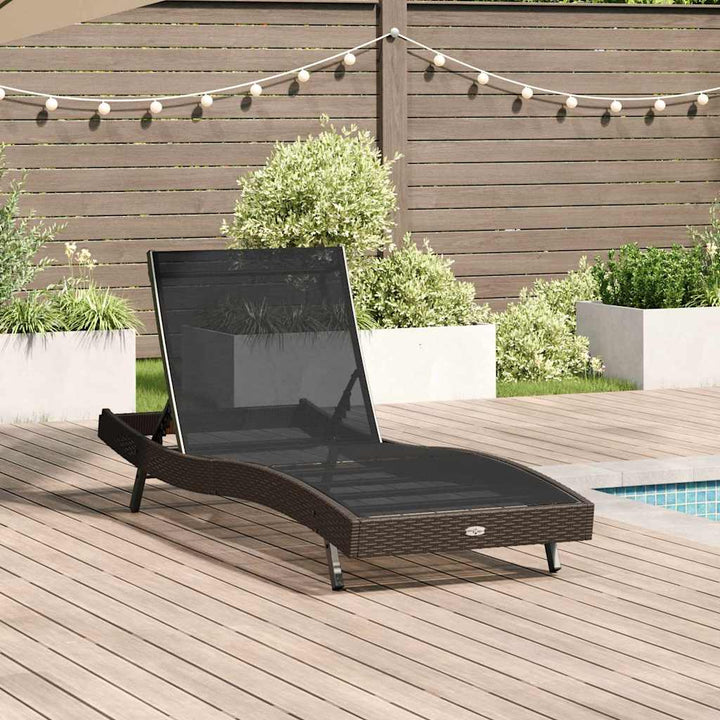Solseng 1-person Brun 70 x 197 x 82 cm Poly rattan og metal
