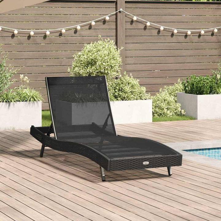 Solseng 1-person Sort 70 x 197 x 82 cm Poly rattan og metal