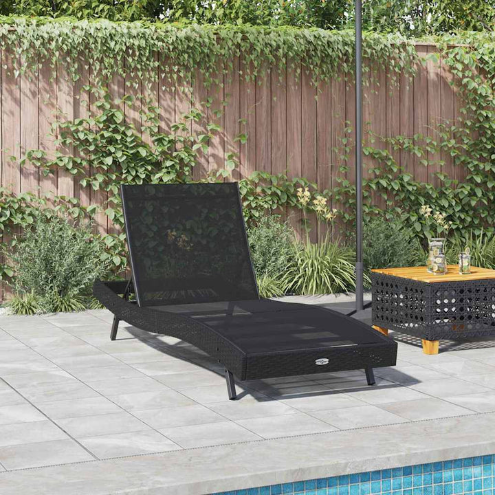 Solseng 1-person Sort 70 x 197 x 82 cm Poly rattan og metal