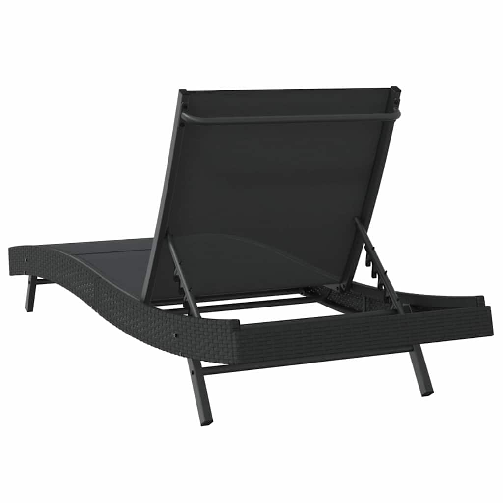 Solseng 1-person Sort 70 x 197 x 82 cm Poly rattan og metal