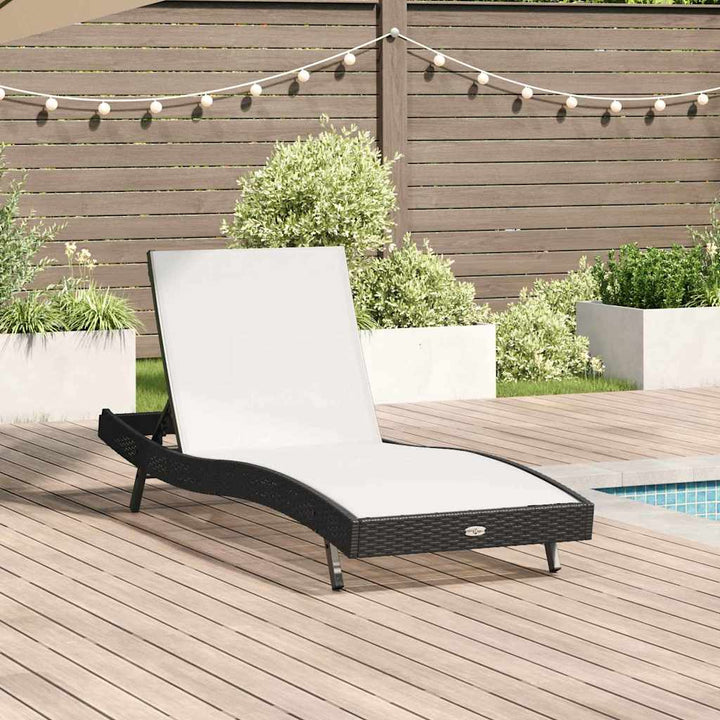 Solseng Sort og Hvid 70 x 197 x 82 cm Poly rattan og metal