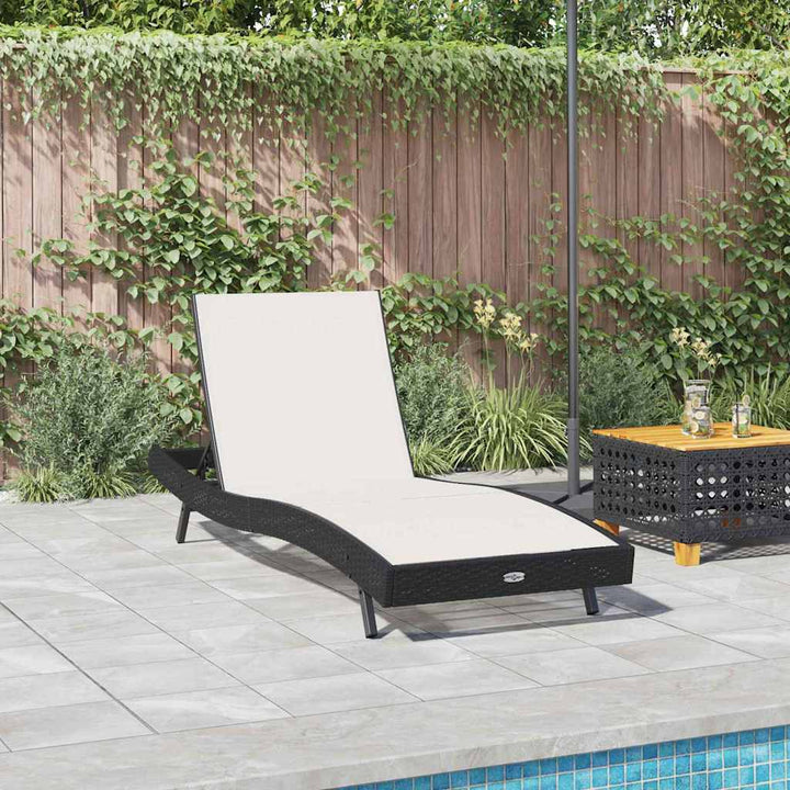 Solseng Sort og Hvid 70 x 197 x 82 cm Poly rattan og metal