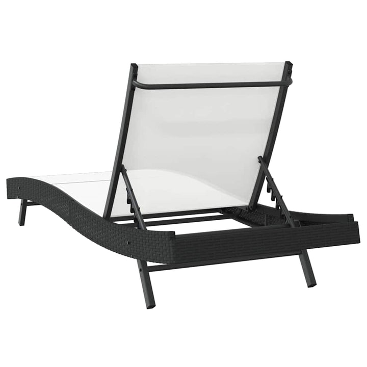 Solseng Sort og Hvid 70 x 197 x 82 cm Poly rattan og metal