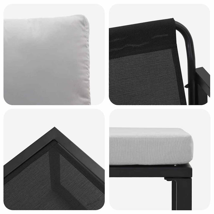 Havemøbler med pude Andet 4 pcs Sort 61 x 72.5 x 71 cm Stål