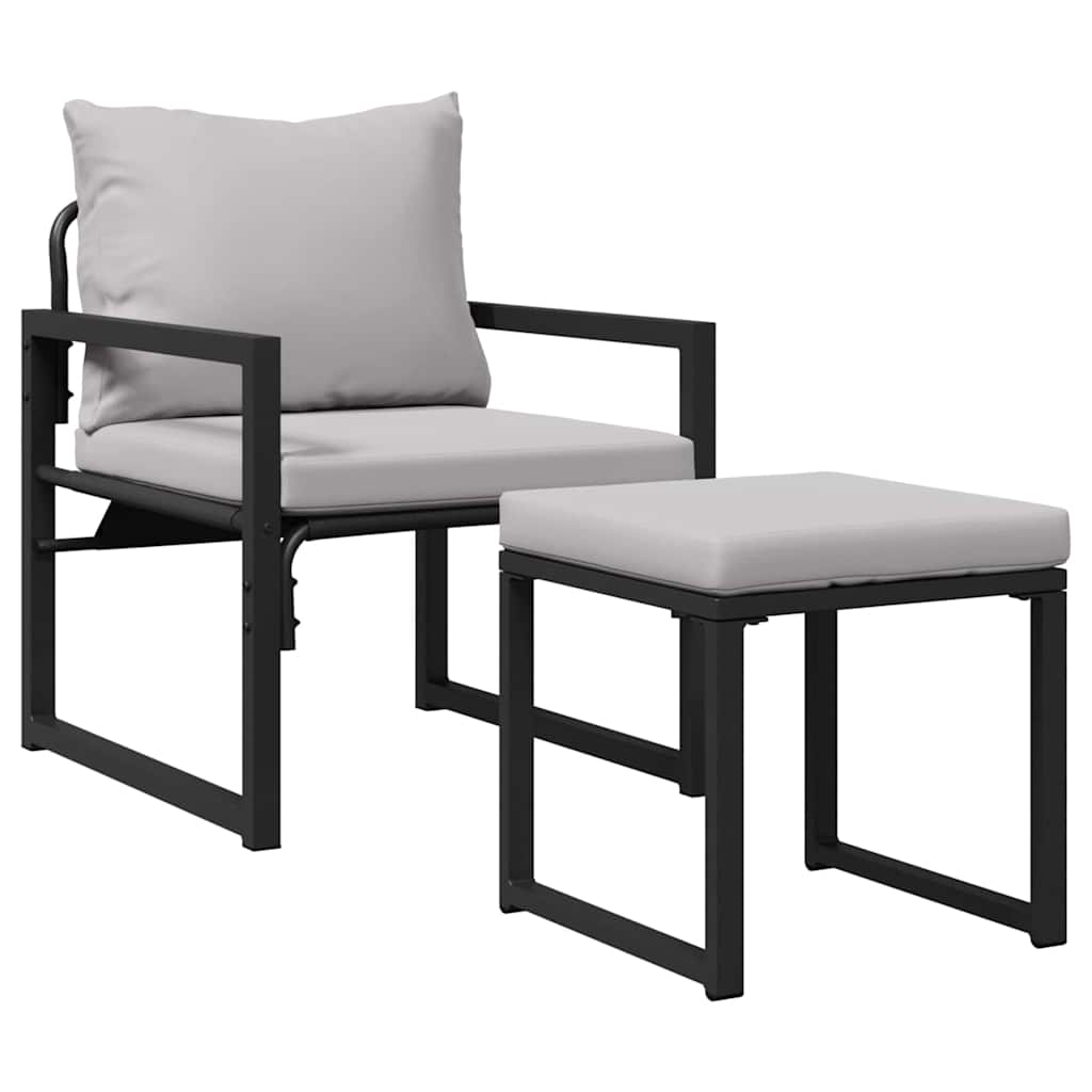 Havemøbler med pude Andet 4 pcs Sort 61 x 72.5 x 71 cm Stål