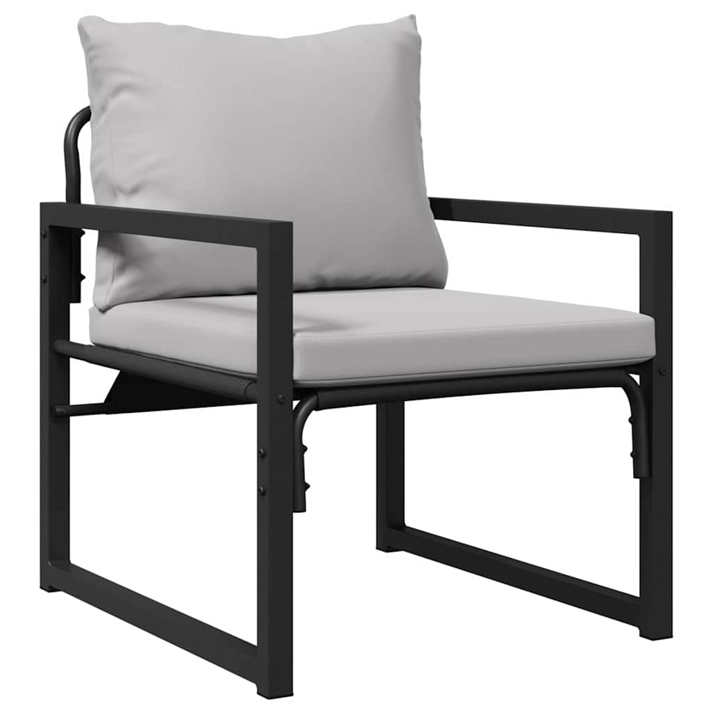 Havemøbler med pude Andet 4 pcs Sort 61 x 72.5 x 71 cm Stål