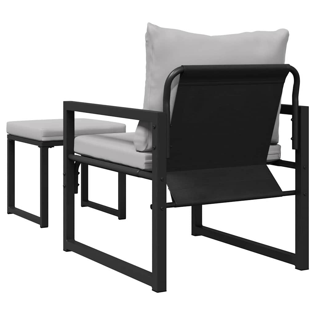 Havemøbler med pude Andet 4 pcs Sort 61 x 72.5 x 71 cm Stål
