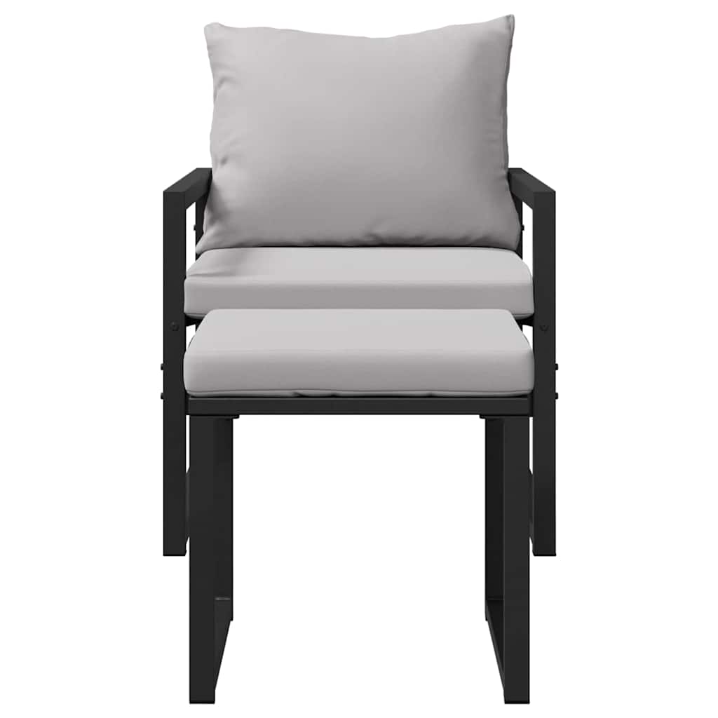 Havemøbler med pude Andet 4 pcs Sort 61 x 72.5 x 71 cm Stål