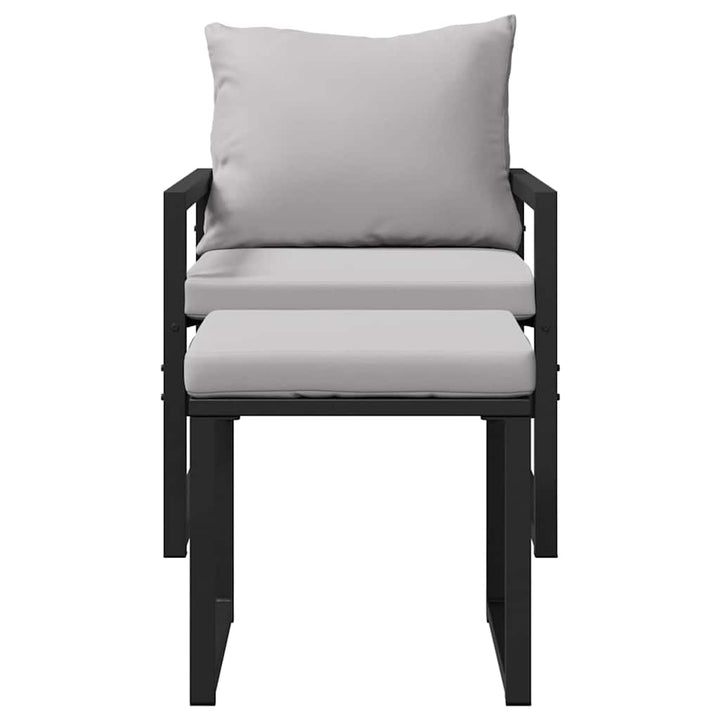 Havemøbler med pude Andet 4 pcs Sort 61 x 72.5 x 71 cm Stål