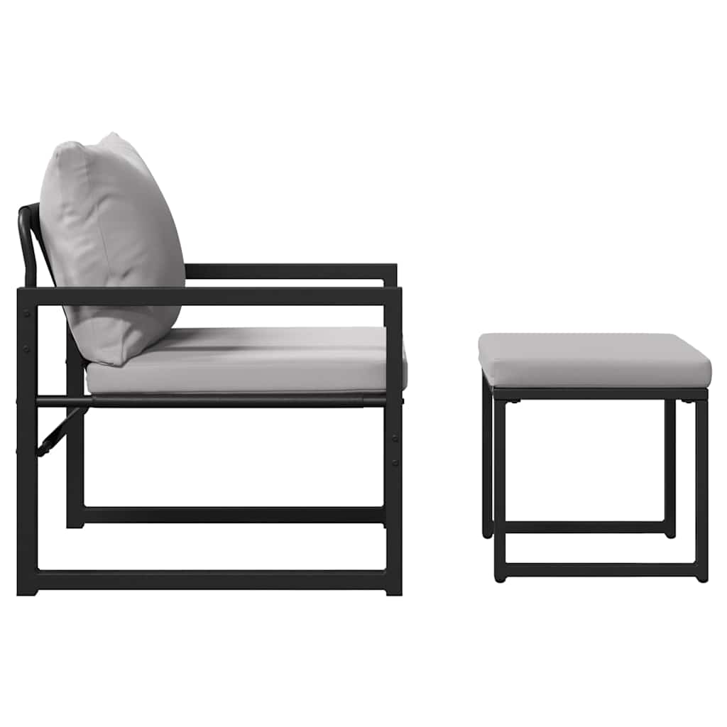 Havemøbler med pude Andet 4 pcs Sort 61 x 72.5 x 71 cm Stål