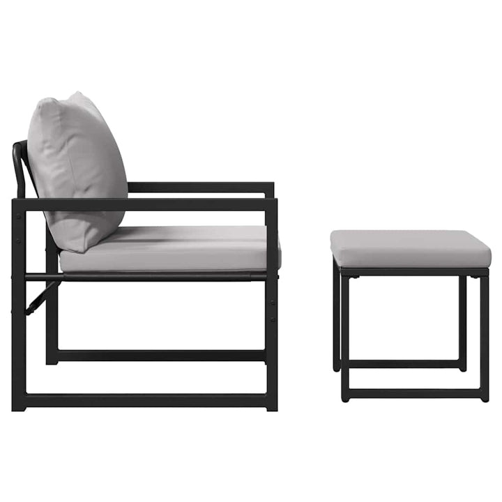 Havemøbler med pude Andet 4 pcs Sort 61 x 72.5 x 71 cm Stål