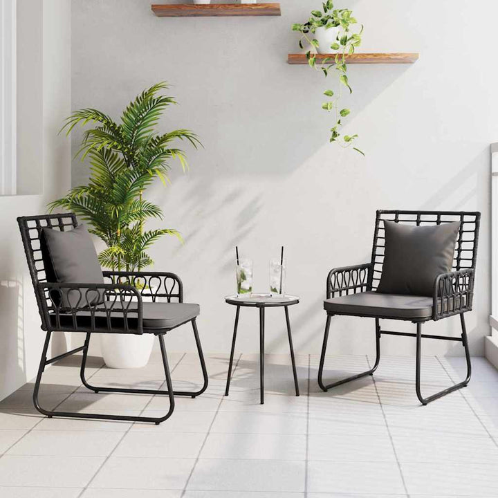 Have Spisebordssæt 3 pcs Sort og Anthracit Poly rattan, stål