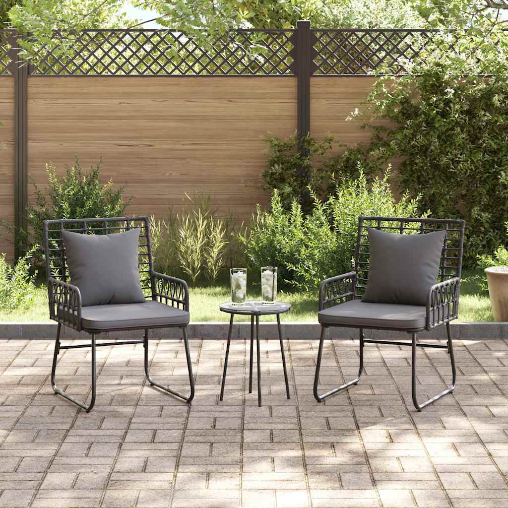 Have Spisebordssæt 3 pcs Sort og Anthracit Poly rattan, stål