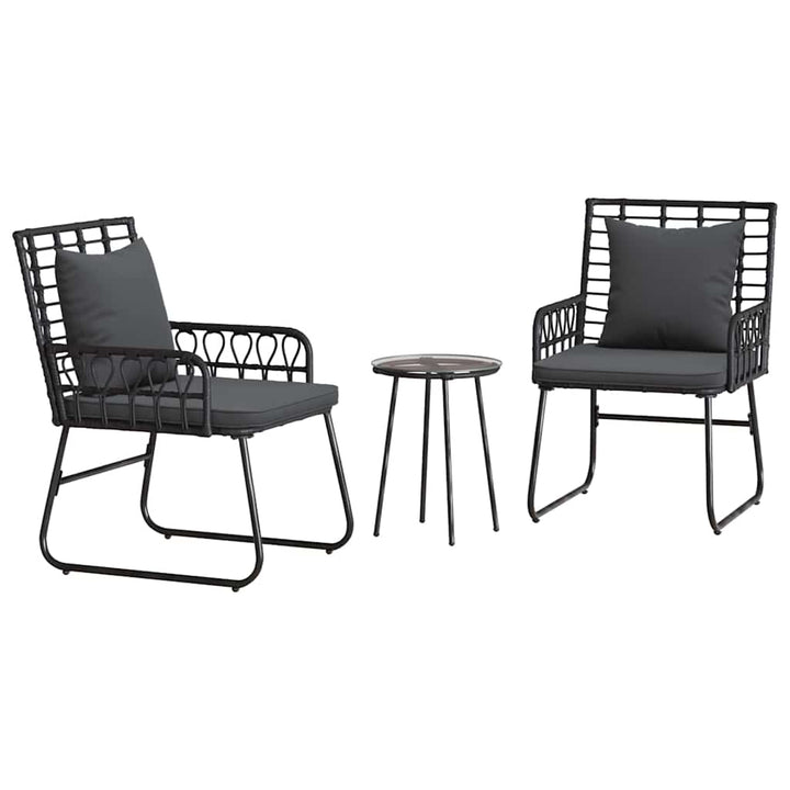 Have Spisebordssæt 3 pcs Sort og Anthracit Poly rattan, stål