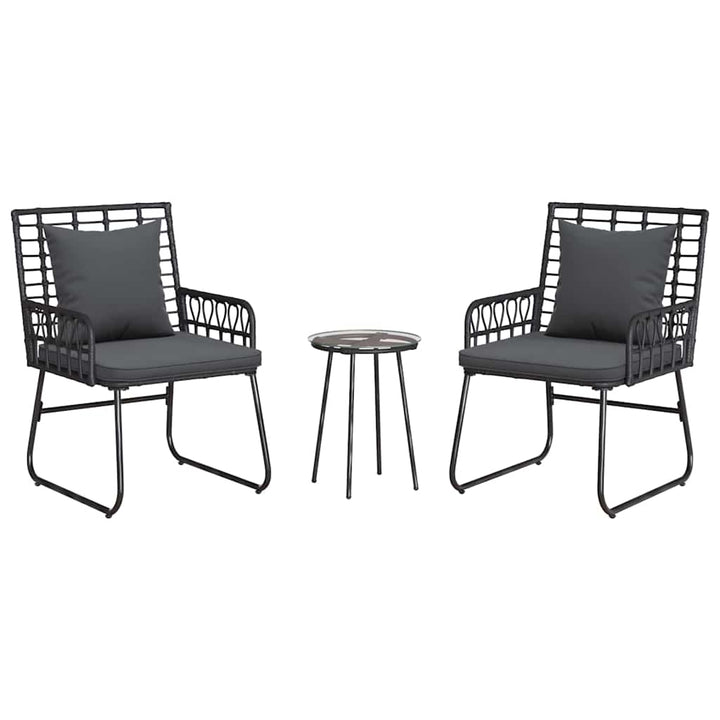 Have Spisebordssæt 3 pcs Sort og Anthracit Poly rattan, stål
