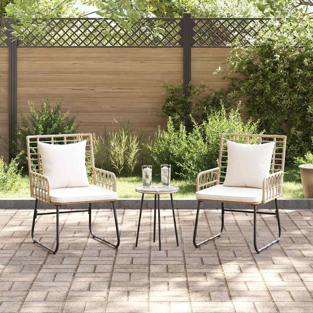 Have Spisebordssæt 3 pcs Brun og Creme Poly rattan, stål