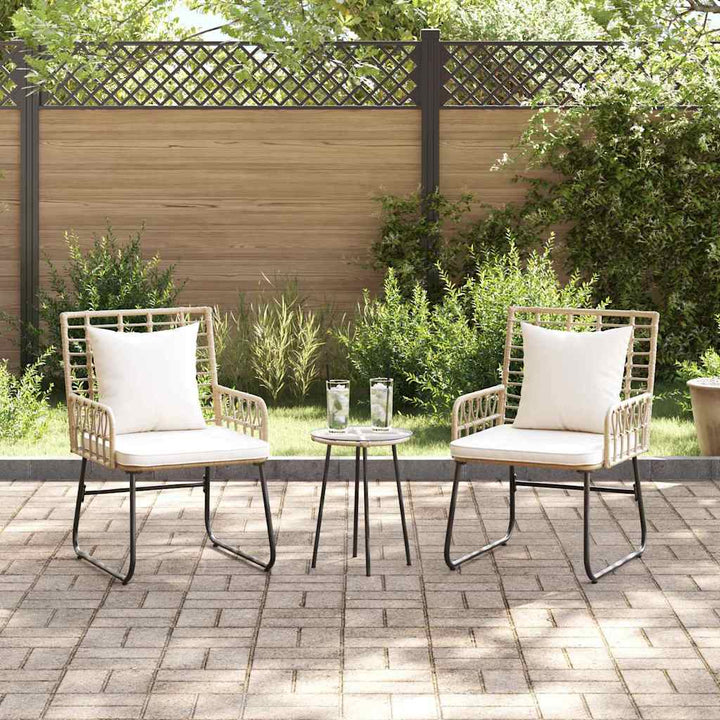 Have Spisebordssæt 3 pcs Brun og Creme Poly rattan, stål