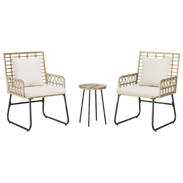 Have Spisebordssæt 3 pcs Brun og Creme Poly rattan, stål