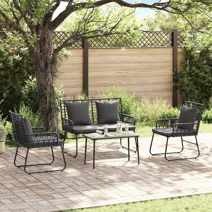 Have Spisebordssæt 3 pcs Sort og Anthracit Poly rattan, stål