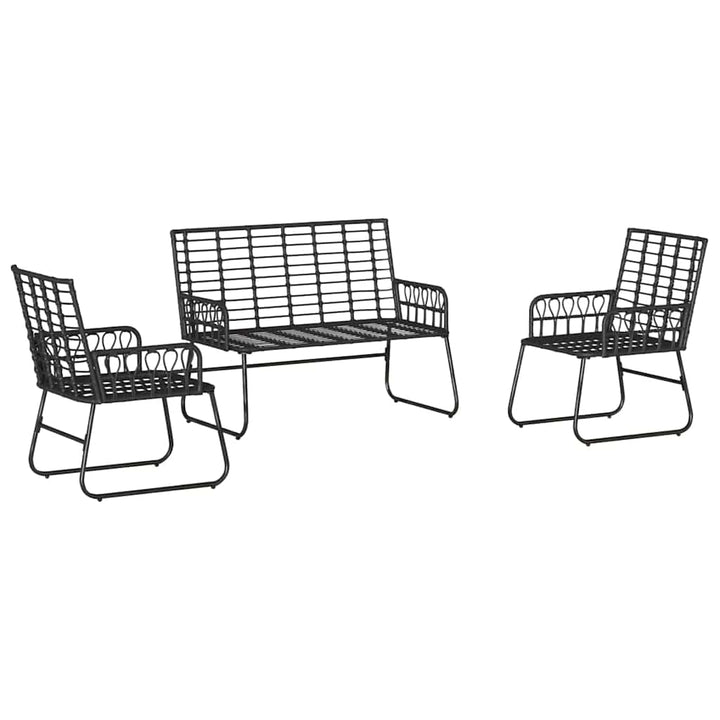Have Spisebordssæt 3 pcs Sort og Anthracit Poly rattan, stål