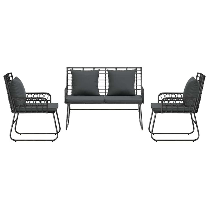 Have Spisebordssæt 3 pcs Sort og Anthracit Poly rattan, stål