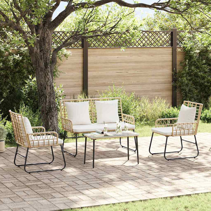Have Spisebordssæt 3 pcs Brun og Creme Poly rattan, stål
