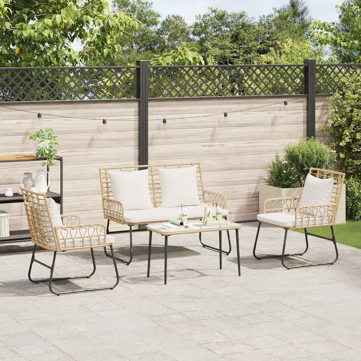 Have Spisebordssæt 3 pcs Brun og Creme Poly rattan, stål