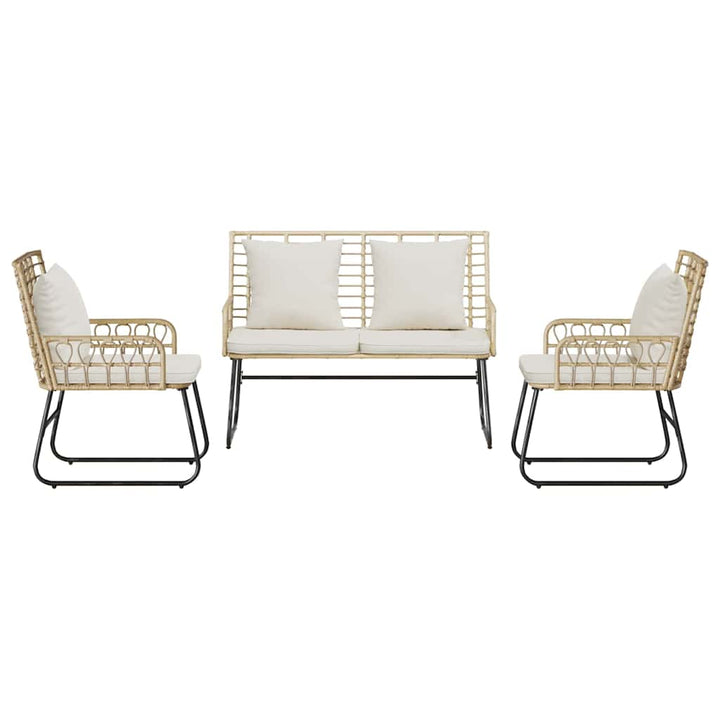 Have Spisebordssæt 3 pcs Brun og Creme Poly rattan, stål