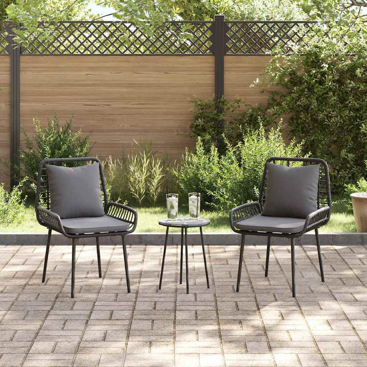 Have Spisebordssæt 3 pcs Sort og Anthracit Poly rattan og stål