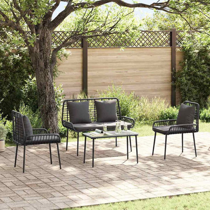 Have Spisebordssæt 3 pcs Sort og Anthracit Poly rattan og stål