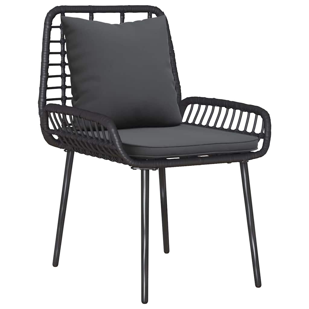 Have Spisebordssæt 3 pcs Sort og Anthracit Poly rattan og stål