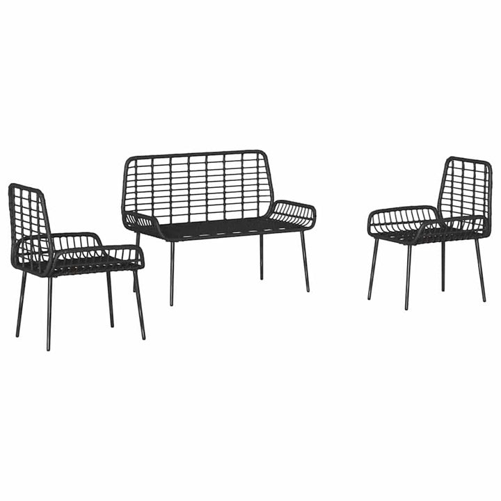 Have Spisebordssæt 3 pcs Sort og Anthracit Poly rattan og stål