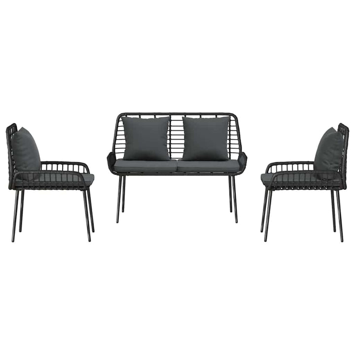 Have Spisebordssæt 3 pcs Sort og Anthracit Poly rattan og stål