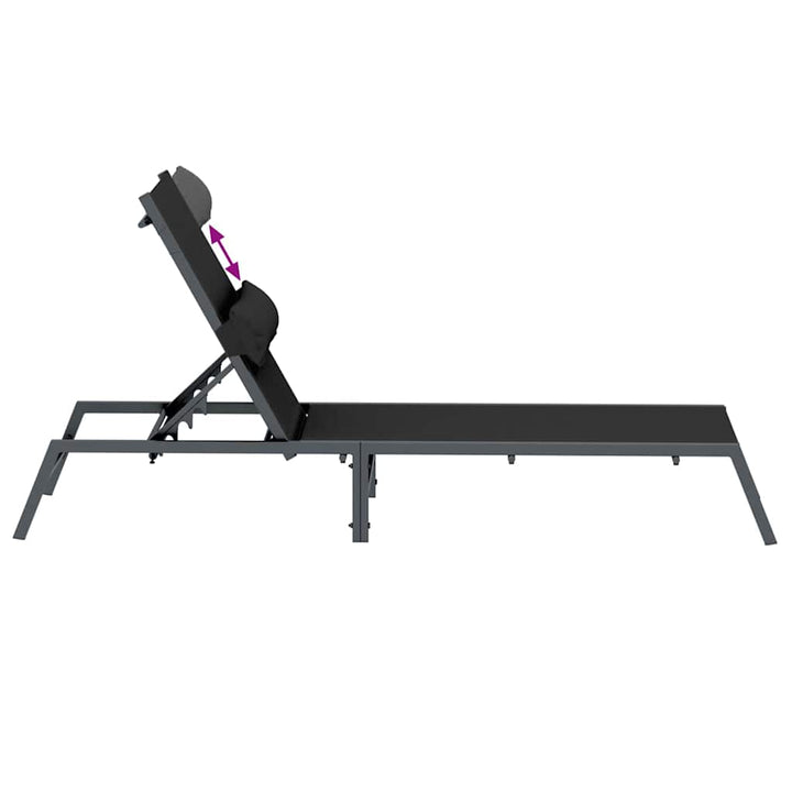 Solseng 1-person Sort 197 x 54 x 86 cm Stål og textilene