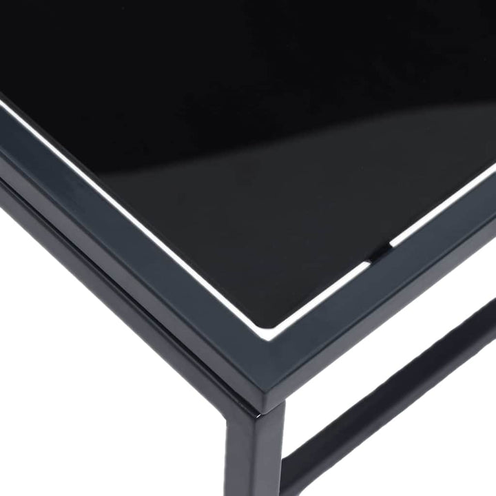 Solsenge med bord 3 pcs Sort og antracit 197 x 54 x 86 cm