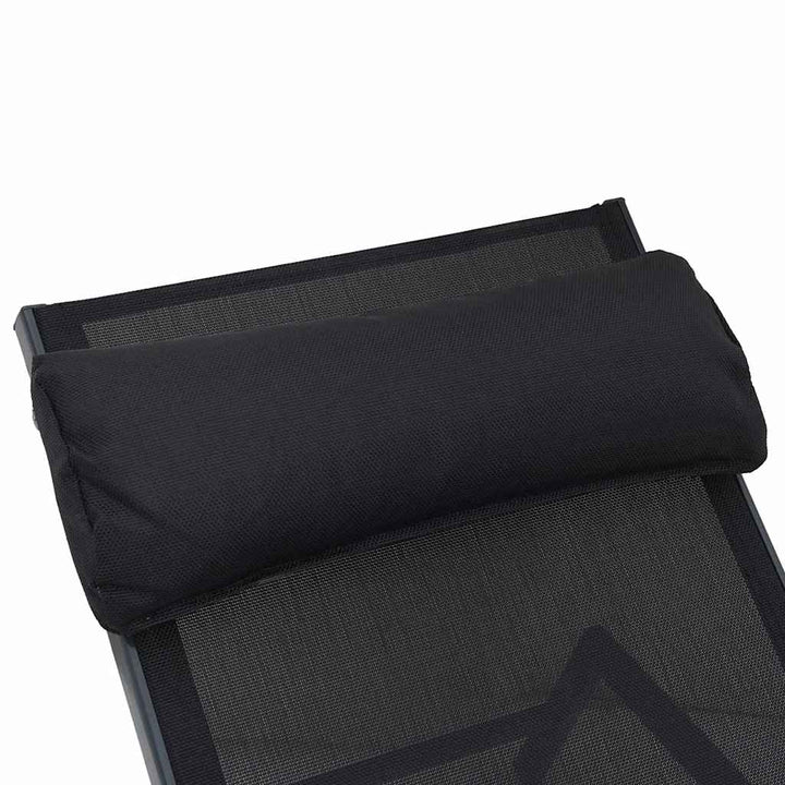 Solsenge med bord 3 pcs Sort og antracit 197 x 54 x 86 cm