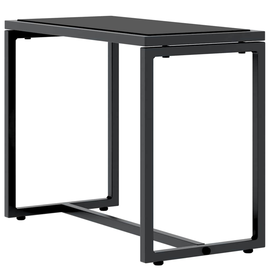 Solsenge med bord 3 pcs Sort og antracit 197 x 54 x 86 cm